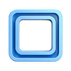 Blue Square Frame Modern Design Abstract Background,, isolated on transparent background, perfect cutout, PNG