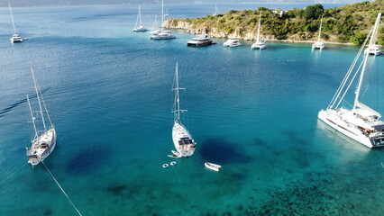 Boats anchored at Peter Island, British Virgin Islands © Nate