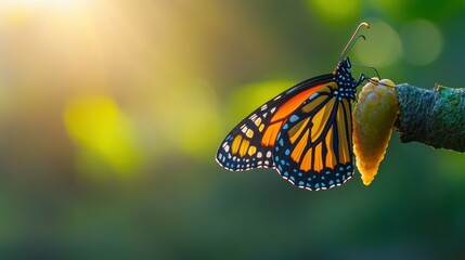 Monarch butterfly emerging