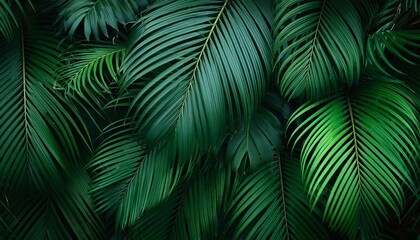 palm leaves background green leaves wallpaper exotic jungle foliage leaves tropical greenery palm leaf closeup shot tropical leaf pattern nature palm leaves design green palm background
