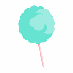 Pastel Cotton Candy Vector on White Background for National Cotton Candy Day
