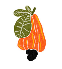 Illustration of embroidered cashew