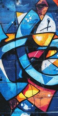 Vibrant Blue Graffiti Art: A Fusion of Modern Design and Grunge Elements