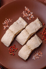 White fish fillets, seafood cooked with salt and spices. Fish fillets