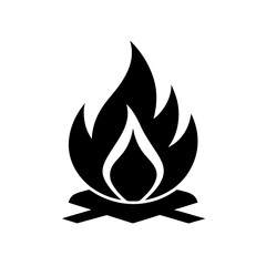 Campfire Icon Vector with Flat Clean Isolated Look