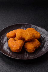 Chicken nuggets in breading, takeaway food, junk food
