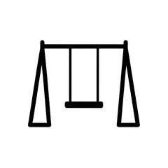 Swing Set Icon Vector with Flat Clean Isolated Style
