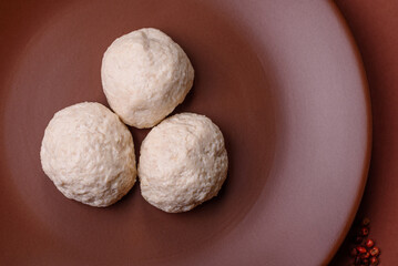 Chicken meatballs, cutlets steamed with salt and spices, a healthy meal