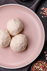 Chicken meatballs, cutlets steamed with salt and spices, a healthy meal