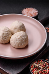 Chicken meatballs, cutlets steamed with salt and spices, a healthy meal