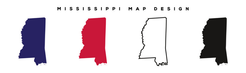 Mississippi State Map – Vintage Style Illustration with Labeled Cities and Borders