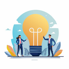 Corporate culture or employee value, organization, team success or career growth, community or company growth participation, HR concept, business people employee working on growing lightbulb plan