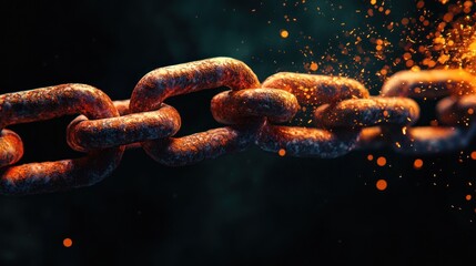 Rusty chain breaking free