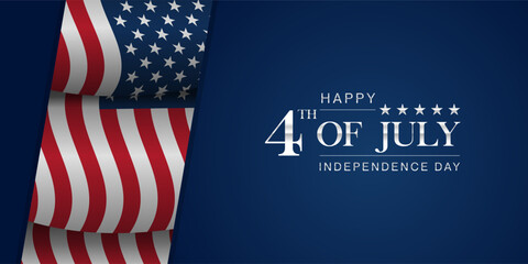 Happy 4th of July Independence day USA Background Design. Banner, Poster, Greeting Card. Vector Illustration.