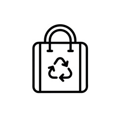 Simple vector icon of a reusable bag, representing eco-conscious shopping and sustainability. Ideal for green packaging, zero-waste branding, apps, and environmental campaigns.