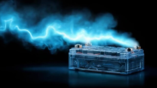 Battery electric discharge illustration