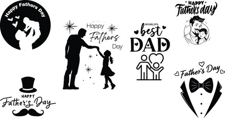 Father's Day SVG Bundle | Dad Silhouettes Clipart | Printable Father's Day Vector Pack