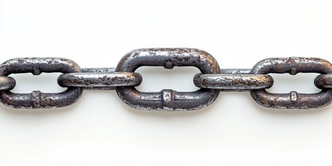 Fototapeta premium Isolated Metallic Lock and Chains - Symbol of Security and Protection on White Background
