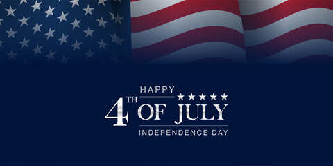 Happy 4th of July Independence day USA Background Design. Banner, Poster, Greeting Card. Vector Illustration.