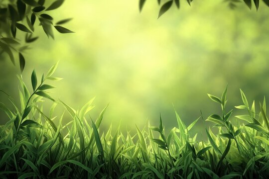 Vibrant and Lush Green Grass Border. Realistic Lawn Frame with Environmental Essence for Nature Themes