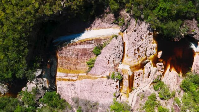 Vista a&eacute;rea da Cachoeira Bela Vista, Chapada Diamantina Bahia, Vale do Cap&atilde;o, Concei&ccedil;&atilde;o dos Gatos