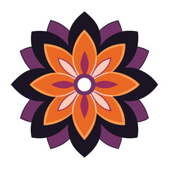 Vibrant Geometric Floral Mandala Design