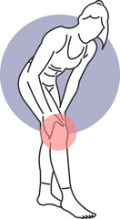 Female Athlete with Knee Pain During Exercise