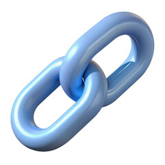 3d rendered blue chain link isolated on transparent background