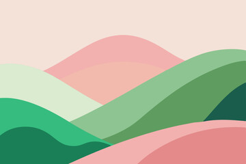 Obraz premium Serene Pastel Hills A Minimalist Landscape Illustration