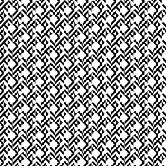 set of black and white seamless patterns, monochromatic, geometric repeating pattern, Interlocking Shapes, Diagonal Flow, Celtic Knot, Maze-like, intricate design, L-shaped, stair-step elements,