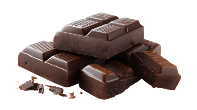 Close up dark chocolate bars on background showcasing delicious and tempting cocoa ingredients for food photography