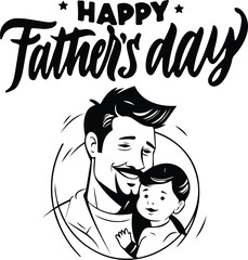 Father Holding Child Face Close SVG | Warm Hug Father's Day Clipart