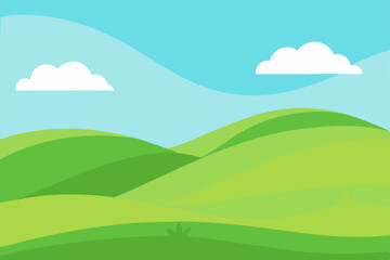Fototapeta premium Serene Rolling Hills Landscape A Picturesque Green Meadow Scene