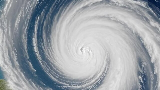 Seamless Satellite Loop of Hurricane Isabel Swirling Over the Atlantic with Powerful Winds and Storm Clouds