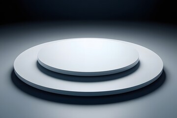 Empty white plate isolated on a dark background