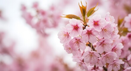Obraz premium Japanese Cherry Blossom Sakura Flowers – Delicate Pink Blooms Symbolizing Beauty, Renewal, and the Arrival of Spring in Traditional Japanese Culture and Nature