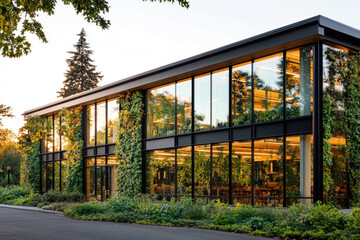 Vertical Garden on Glass Building Showcasing Eco Architecture