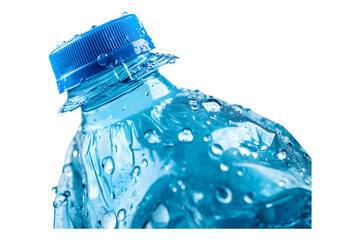 Font part water bottle isolated on white background
