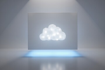 Abstract cloud shape illuminated on a minimalistic background  