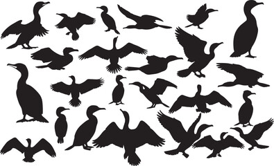 Cormorant Silhouettes Vector Pack