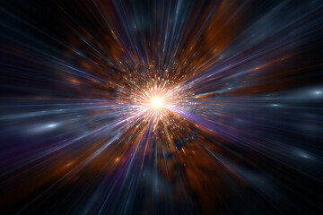 Colorful Gradient Radial Burst with Glowing Center &ndash; Vibrant Abstract Background with Dynamic Energy