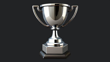 AI-Generated Silver Trophy A Symbol of Achievement, Created with Generative AI