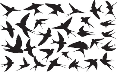 Swallow Silhouettes Vector Pack