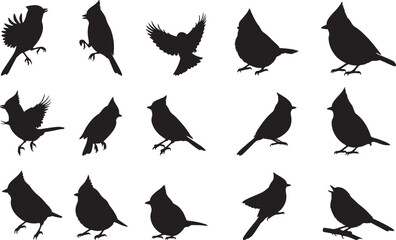 Titmouse Silhouettes Vector Pack