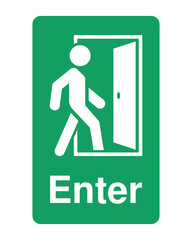 Enter Sign – Entrance Indicator, Entryway Directional Symbol, Access Point Guide, Facility Navigation Aid
