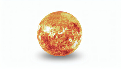 Fototapeta premium Sun Isolated on White Background High-Resolution Image for Nature Art and Bright Summer Visuals