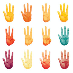Obraz premium Collection of Ten Fingers Pointing Set Icons for Various Uses in Vector Format