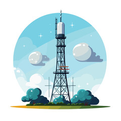 Illustration of Wireless Internet and Radio Technology Connection in Modern Era