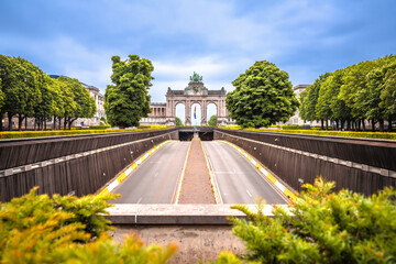 Brussels , Belgium. Triumphal Arch in Brussels scenic landmark view