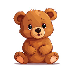 Fototapeta premium Bear Cub Cute Animal Cartoon Icon Image for Creative Design Projects